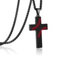thumbnail image 6 of Baseball Cross Necklace for Men Stainless Steel Cross Pendant Chain First Communion Confirmation Religious Christian Jewelry Gift, Inspirational Bible Verse Black Necklaces Stuff Accessory, 6 of 6