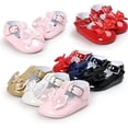 thumbnail image 2 of Infant Baby Girls Soft Sole Bowknot Princess Wedding Dress Mary Jane Flats Prewalker Newborn Light Baby Sneaker Shoes, 2 of 2