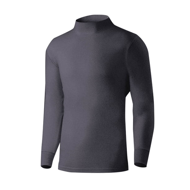 Ropa interior térmica para hombre, informal, lisa, gruesa, de cuello medio y manga larga, para mantener el calor, de algodón, para hombre.