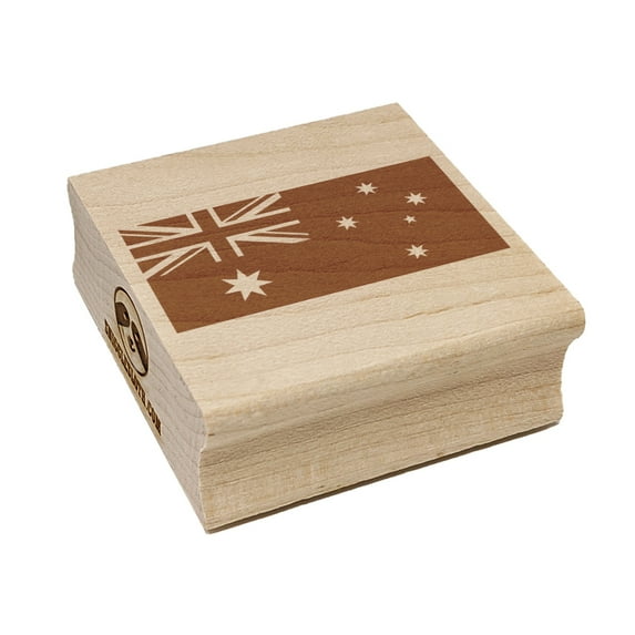 Australia Flag Square Rubber Stamp Stamping Scrapbooking Crafting - Large 2.75in