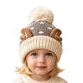 thumbnail image 3 of Wilark Toddler Christmas Hat with Pom Pom Winter Cute Knitted Warm Kids Festival Hat Gray 1-4 T, 3 of 7