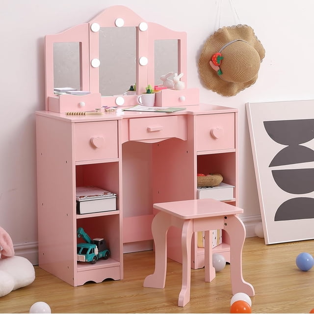 Eastvita Glow Up Essentials Vanity Set with Mirror - Encouraging Creativity Self-Expression