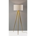 thumbnail image 3 of Adesso Director 60.25"3-Way Antique Brass Tripod Floor Lamp with Off-White Drum Shade, 3 of 5