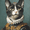 Regal Cat Portrait, variant on Qisvanset Vintage Frog Canvas Wall Art 15.75x11.81 INCHES