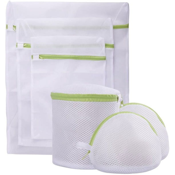 Laklulu Pagetoc - Juego de 6 bolsas de malla para ropa sucia, color blanco, de poliéster, delicadas, con cremallera para ropa sucia, blusas, medias, ropa interior, sujetadores y lencería