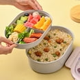 thumbnail image 4 of Nkmbld Lunch Box for Men, Large Capacity Double Layer Compartment Lunch Box, Reusable Lunch Food Containers for Work and Travel, BPA-Free, Gray, 4 of 8