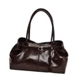 thumbnail image 4 of Bolso de hombro, estilo coreano, de piel sintética, para llevar debajo del brazo, ideal para el trabajo de niñas y mujeres. Marrón oscuro, 4 of 8