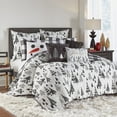 thumbnail image 2 of Merry & Bright Collection - Northern Star Quilt Set - King/Cal King Quilt (106x92in.) + Two King Pillow Shams (36x20in.) - Christmas Tree - Black and White - Reversible, 2 of 7