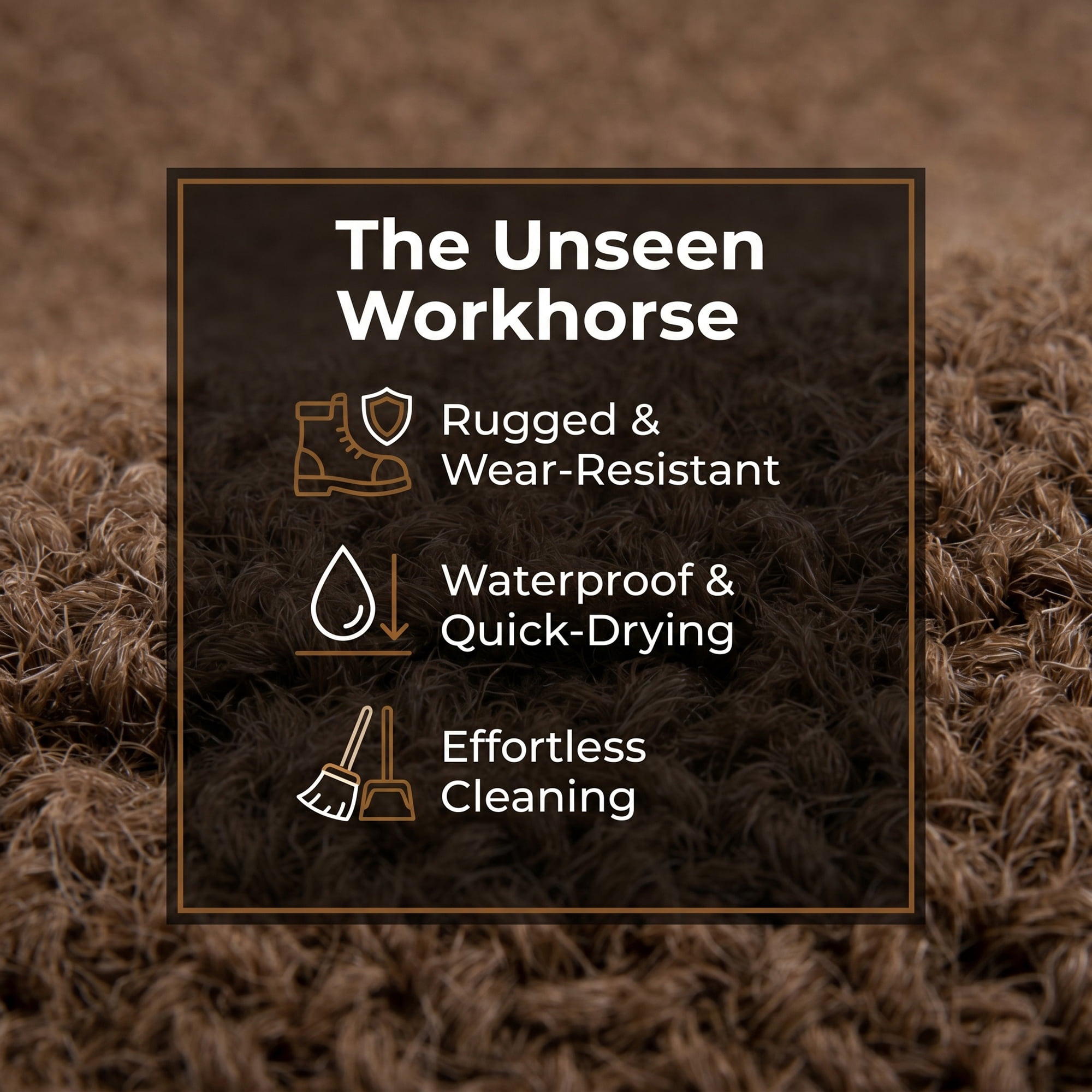 Unique Bargains Outdoor Doormat Waterproof Non-Slip Scraper Mat Dark Brown 35" x 24"