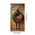thumbnail image 3 of Christmas Door Cover Curtain – 35 x 71 Inch Holiday Door and Wall Decoration – Multicolor Bow Pattern Nylon Spandex Fabric for Christmas Party and Home Decor, 3 of 4