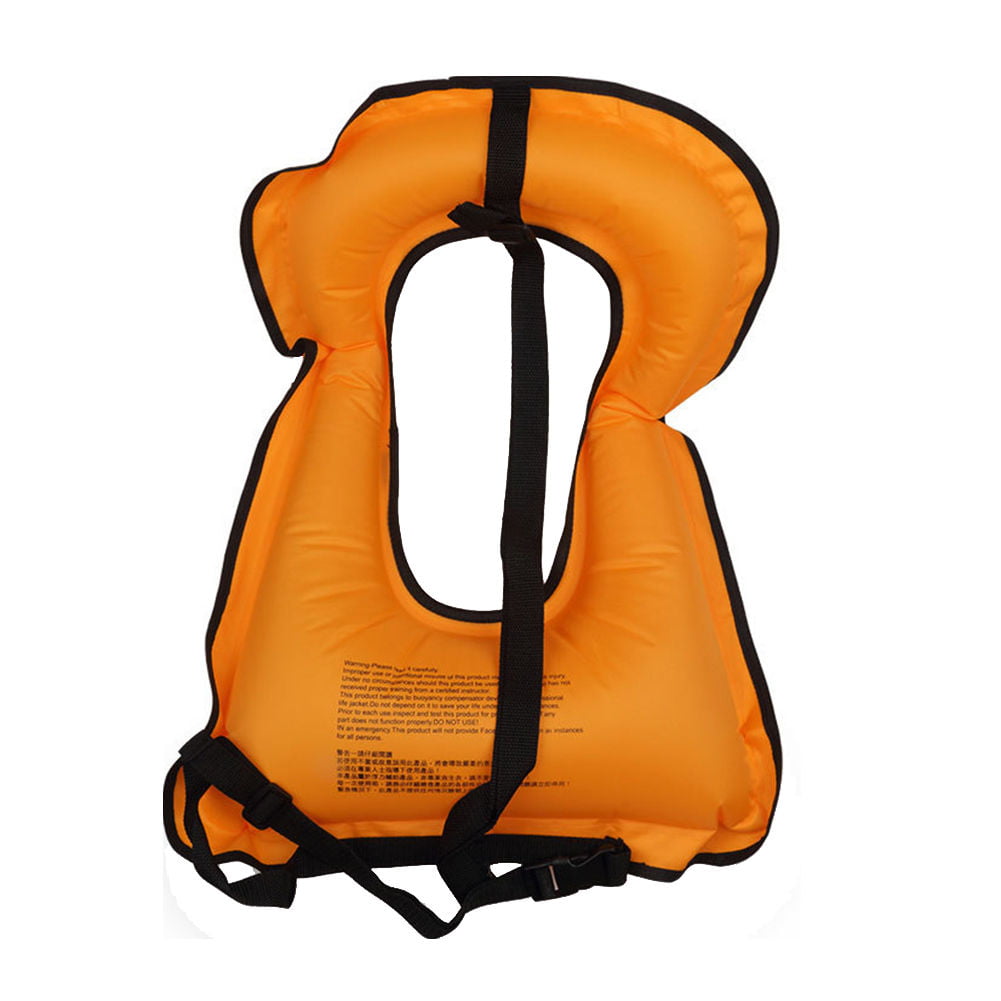 Details about   Kids Inflatable Life Jacket Vest Aid For Snorkeling Surfing Boating Swimming 