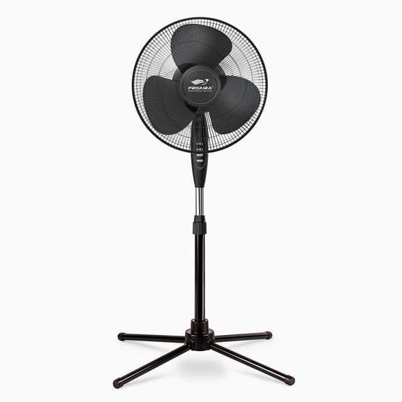 16" Oscillating Pedestal Fan, 3 Speed Control, Black