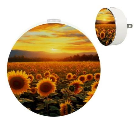 

Sunflower Floral Sunset Automatic night lights plug into wall Dusk to Dawn Sensor Nightlights for Kids & Adults for Bathroom Hallway