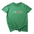 thumbnail image 2 of Njagoc3 Womens Trendy Summer T-Shirt with Heart Motif Lightweight Breathable Cotton for Casual Outings, 2 of 6