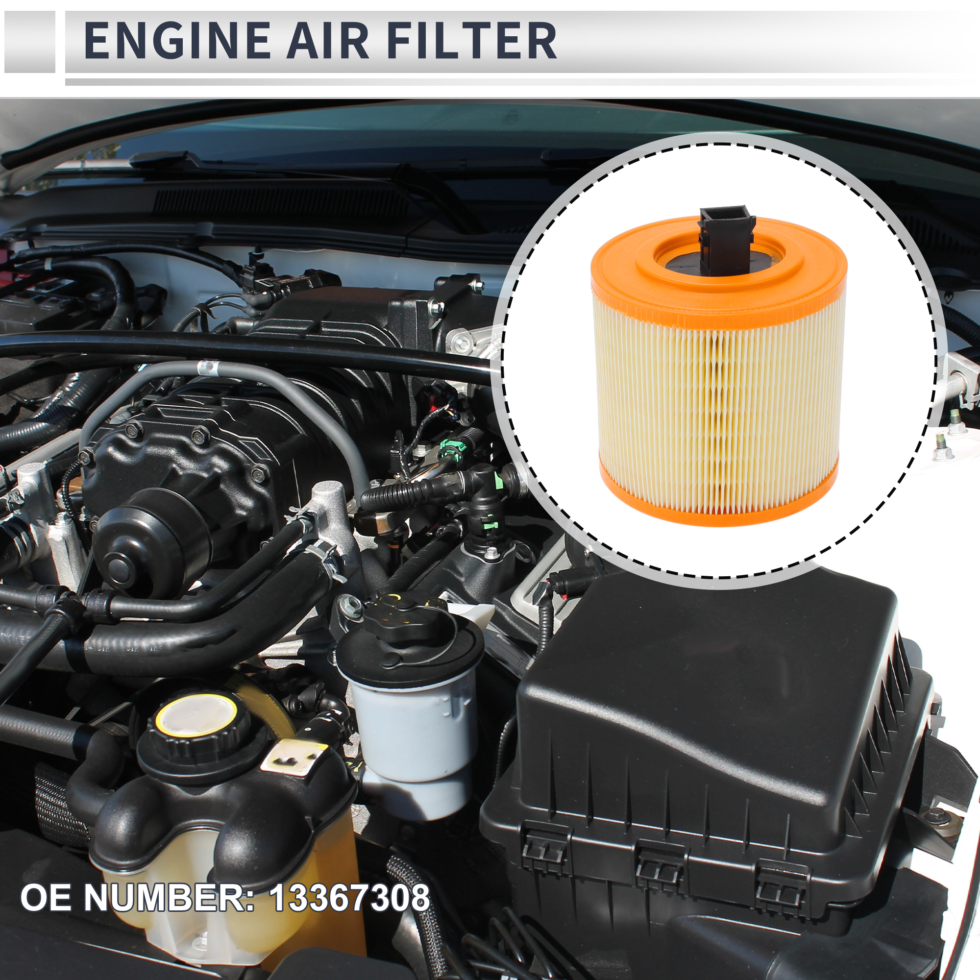 Unique Bargains Engine Air Filter for Cadillac ATS V 3.6L V6 2016-2019