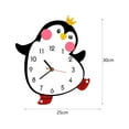 thumbnail image 4 of QSTDGVPW Minimalist Clear Acrylic Side Table NightStand with Cartoon Penguin Wooden Wall Clock Modern Bedside Cabinet End Table for Living Room Home Office Bedroom Multifunctional Lovely, 4 of 8