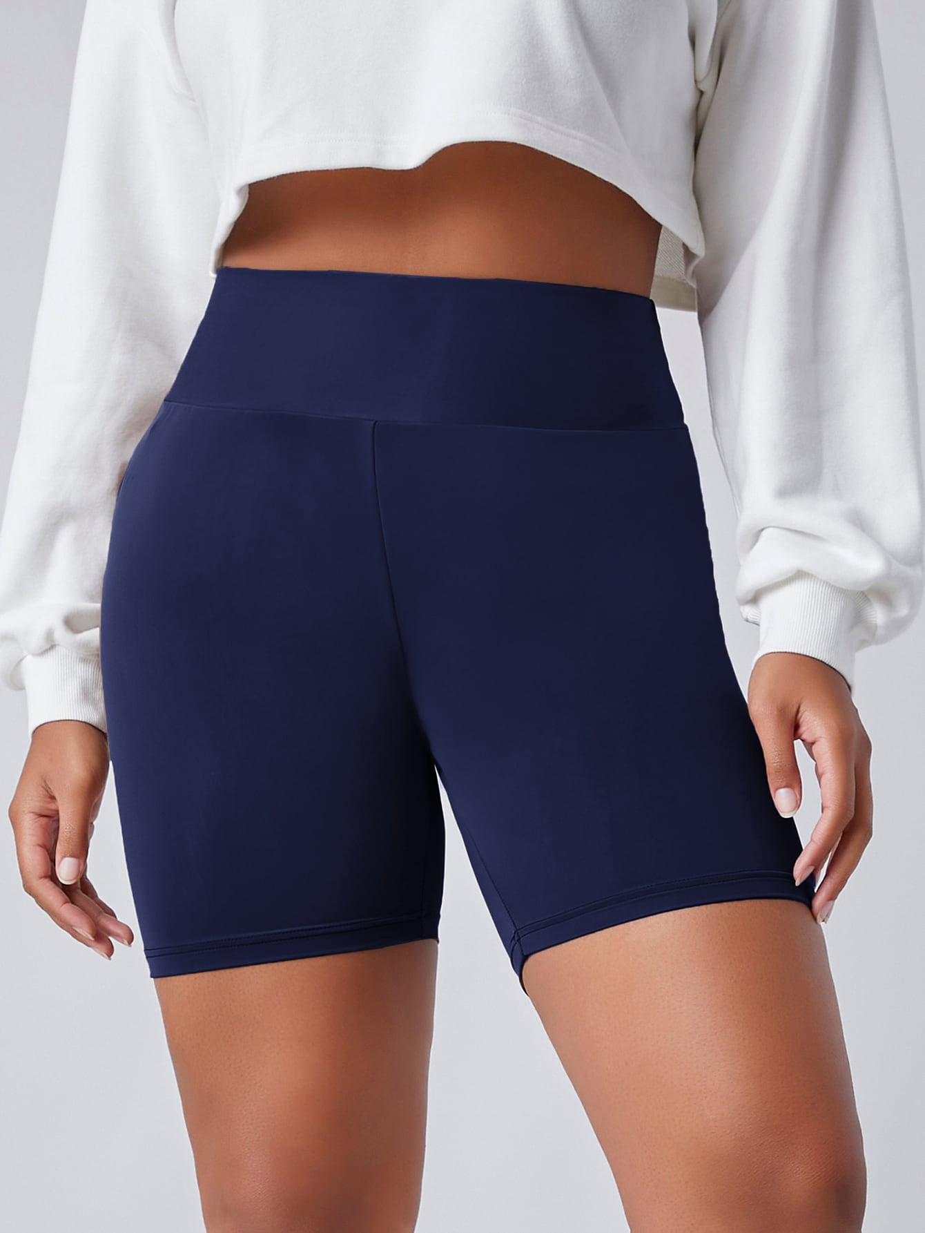 dark blue biker shorts