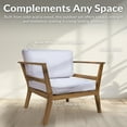 thumbnail image 4 of Sunnydaze Bodie Acacia Outdoor Lounge Armchair with Bone White Cushions - Natural Oil Finish, 4 of 19