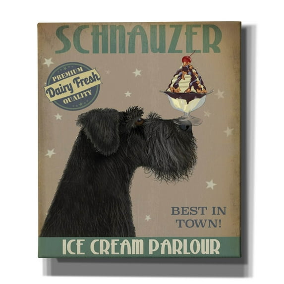 Epic Graffiti 'Schnauzer, Black, Ice Cream,' by Fab Funky, Canvas Wall Art, 26"x30"