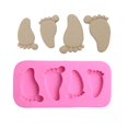 thumbnail image 4 of Molde De Silicona 3D Para Pies De Bebé, Herramientas De Decoración De Pasteles Fondant Impermeables, Molde De Grabado En Relieve Para Magdalenas, Gelatina De Jabón matsuzay HA036534-00, 4 of 6