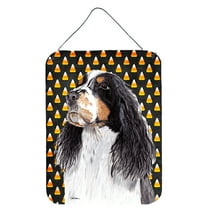 Springer Spaniel Candy Corn Halloween Portrait Wall or Door Hanging Prints