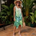 thumbnail image 4 of Uorisanigo Green Palm Leaf Couples' Outfits Husban and Wife Clothing Men's Short Sleeve Shirt Size 2XS Fashion Hawaiian Tops and Women's Tank Dress Flowy Beach Sundress, 4 of 7
