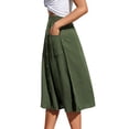 thumbnail image 4 of Nlife Women High Waist Front Button Side Pocket A-Line Midi Skirt, 4 of 7
