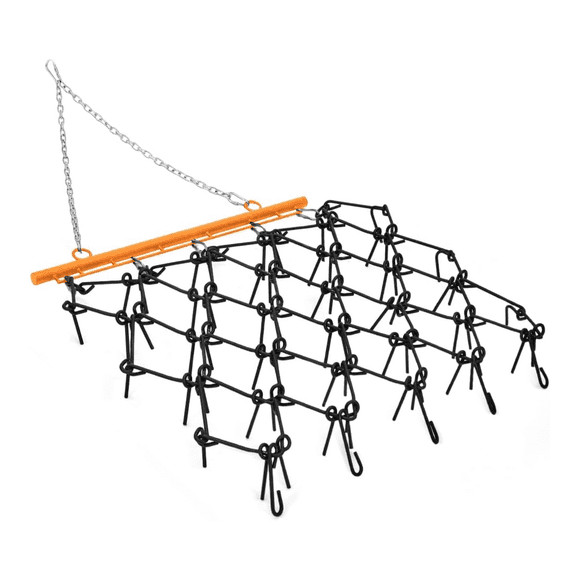 Heavy Duty 5x4.5 FT Drag Harrow - 1/2" Thick Steel Mesh with Reinforced Tines, ATV/UTV Tow Behind Harrow for Leveling & Grading Soil, Arena, Pasture Black Green