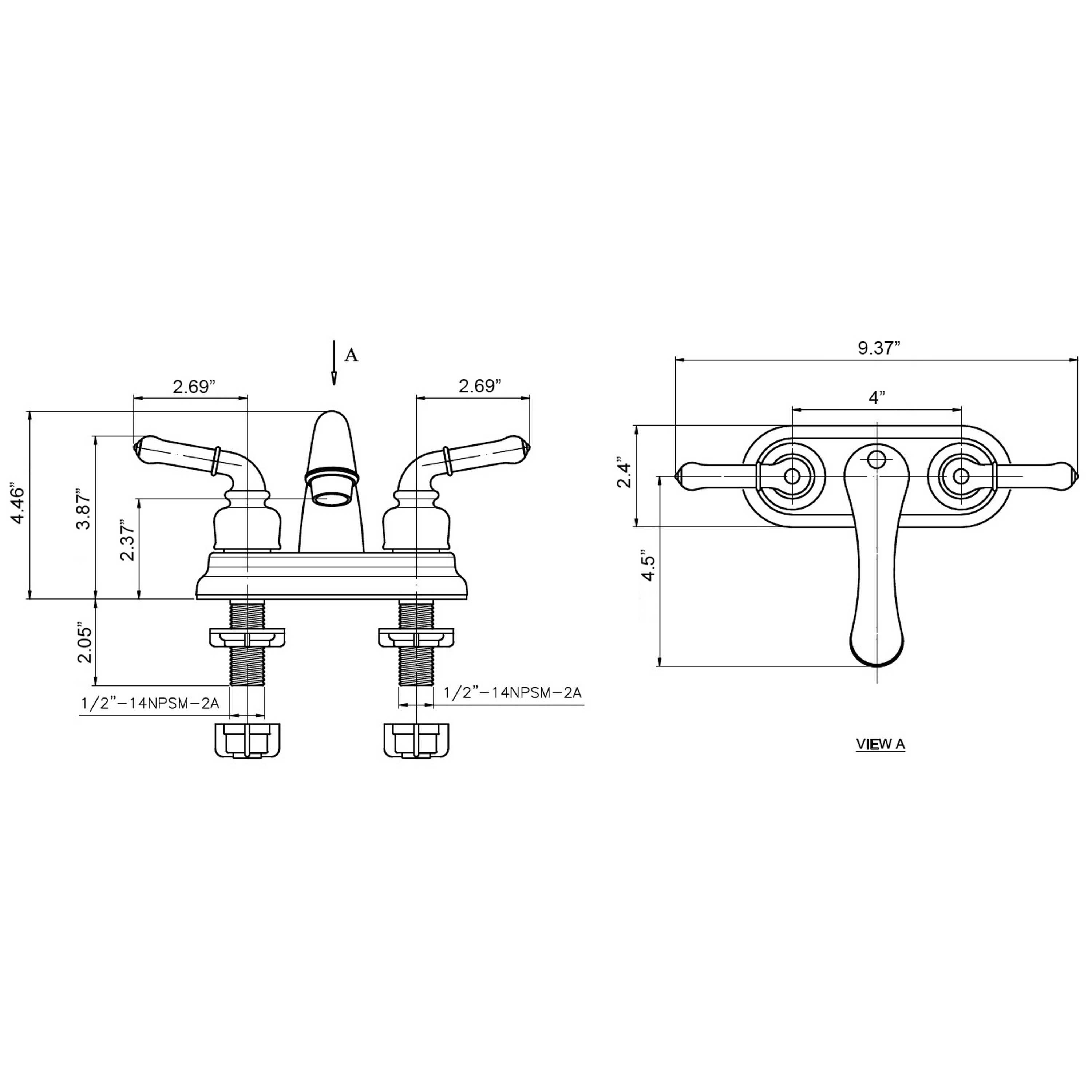 Builders Shoppe 2001BN/3220BN/4120BN RV Bathroom and Shower Faucet with Matching Hand Shower Combo Brushed Nickel Finish