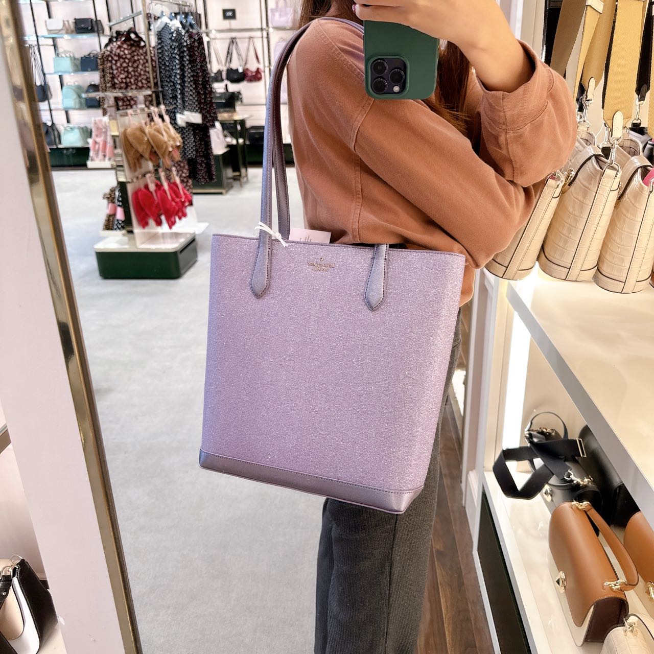 Kate Spade K9338 Tinsel Tote In Lilac Frost 