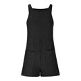 thumbnail image 5 of PXLKNZH Maternity Casual Suspender Jumpsuit Women's Summer Loose Cotton Linen Maternity Overalls Pants High Waist Pregnancy Tank Romper with Pockets Black,M, 5 of 6