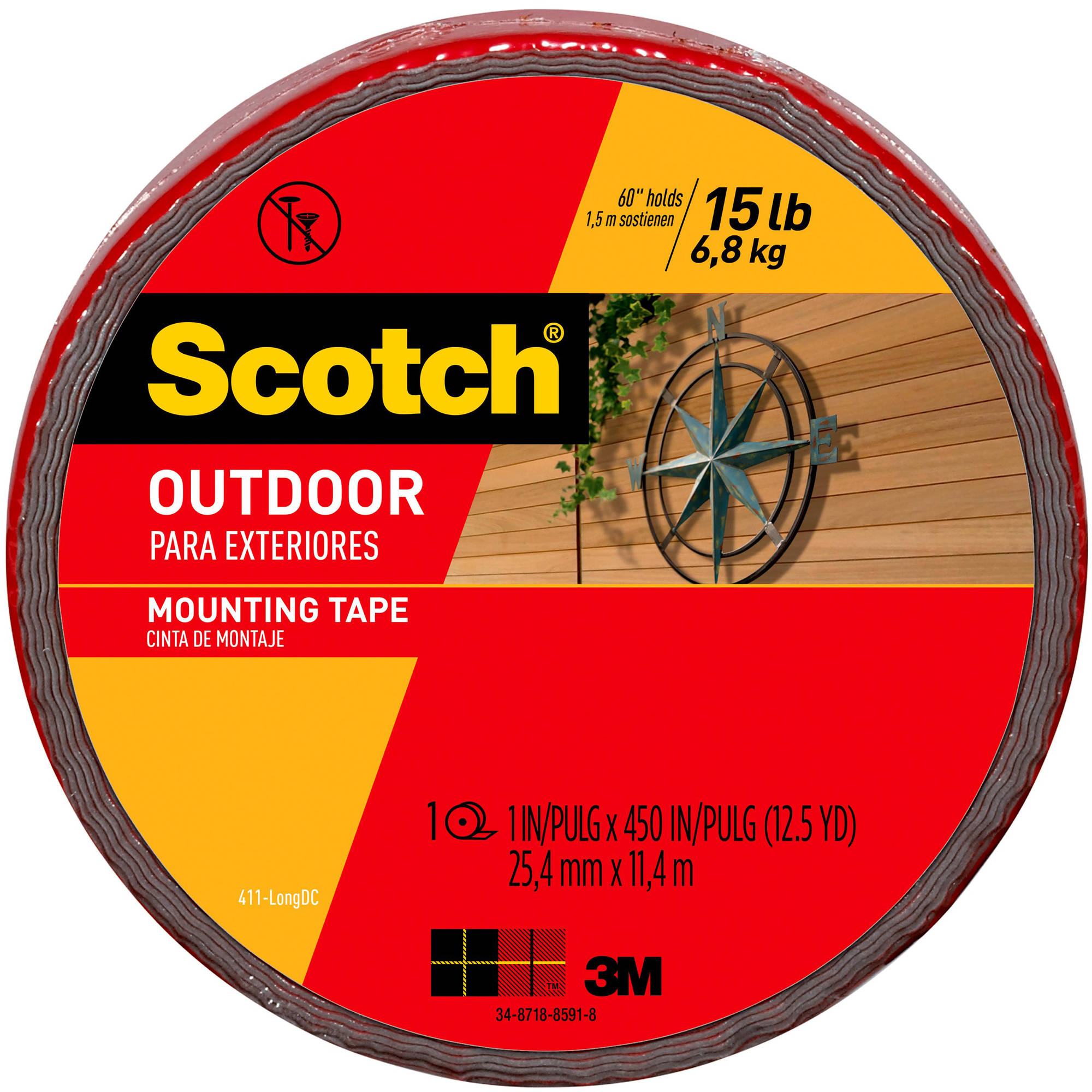 Scotch Outdoor Mounting Tape, 1 in. x 450 in., 1 Roll/Pack Walmart