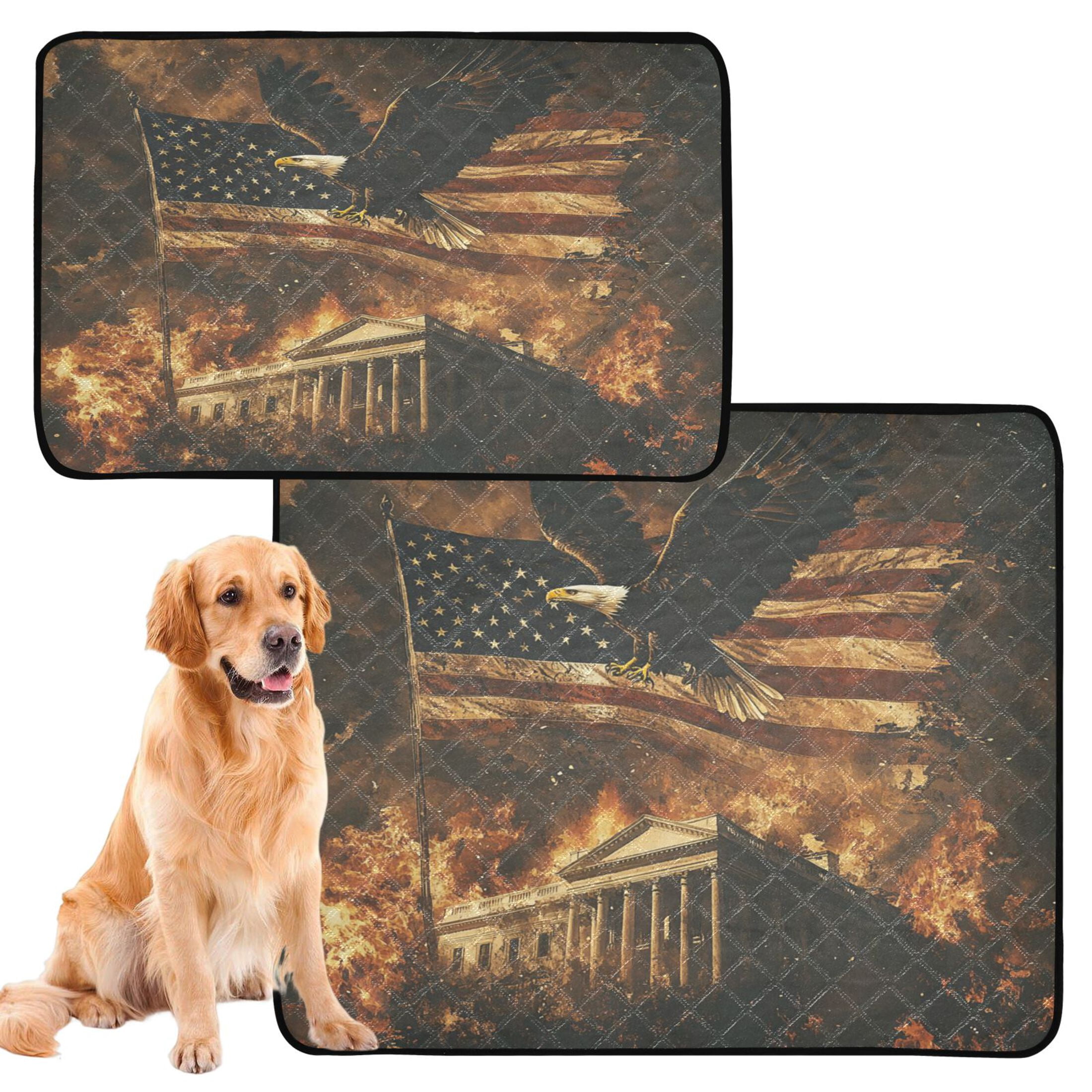 Qxltty White House War Cat litter Pads Pet Set of 3 Diaper Mats Center Anti-leakage Layer Absorbent Soft and Comfortable