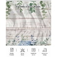 thumbnail image 5 of Eucalyptus Flowers Wrap Around Bed Skirts for King Bed 18" Drop,Bed Skirt with Adjustable Elastic Belt Dust Ruffle Bed Valance for Bedroom Hotel Blue Floral Green Vintage Wood Grain Bed Frame Cover, 5 of 7