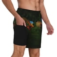 thumbnail image 3 of Gaeub Hybrid Parrot in the Forest Mens Swim Trunks Stretch Beach Shorts Quick Dry for Men Swim Shorts Swimwear with Pockets- X-Large, 3 of 9