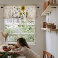 thumbnail image 6 of Valance for Window 54x18 Sunflowers Kitchen Curtains Valances Rod Pocket Short Toppers Treatments Living Room Bedroom Bathroom Use 1 Panel Vintage Letter Spring Bee Sunshine, 6 of 6