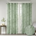 thumbnail image 3 of Madison Park Leilani 50x95" Palm Leaf Burnout Window Sheer in Sage Green, 3 of 9