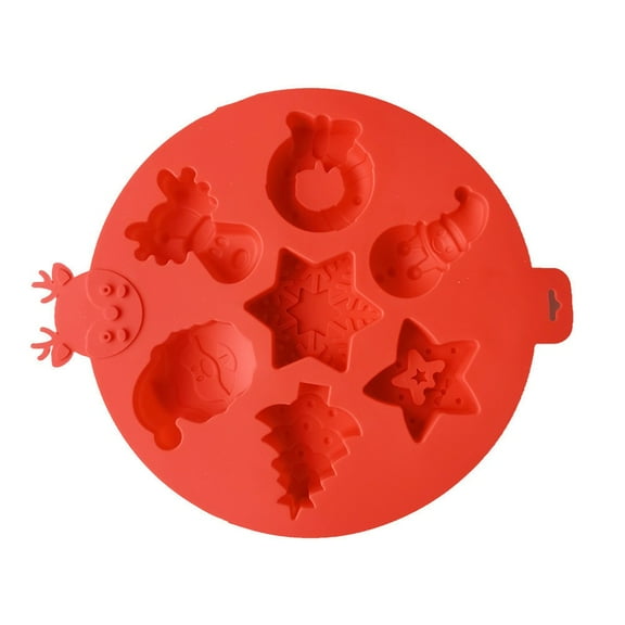 Christmas Candy Cake DIY Molds,Xmas Candy Mold elk Santa Claus Snowman Snowflake Xmas Hat,Hard Candy Silicone Molds Lolly Pop Tray Chocolate Mold