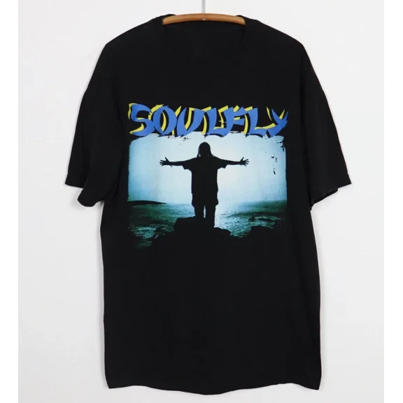 VINTAGE Vintage 1998 Soulfly Short Sleeve Cotton Black T-shirt, S-5XL