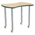 thumbnail image 4 of ECR4Kids Collaborative Bowtie Premium Thermo-Fused Adjustable Activity Table Maple/Green/Silver - Super Leg, 4 of 8