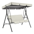 thumbnail image 2 of Silla de exterior con protección solar, asiento de relajación para jardín, impermeable, diseño plegable, estilo moderno, para patio, playa, portátil, duradera, fácil de montar, material sintético, re, 2 of 9