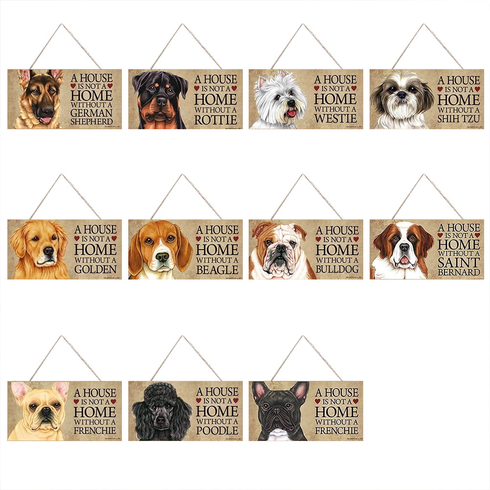 Gifts It's Not A Home Without A PUGDogs Wood Sign Decorations
