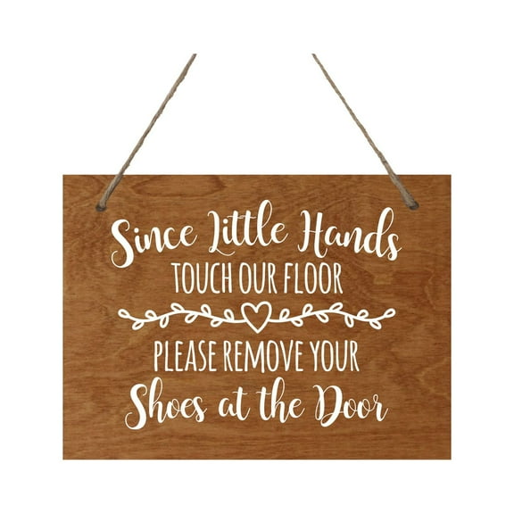 LifeSong Milestones Little Hands Shoe Rope Sign For New Home - Little Hands Heart