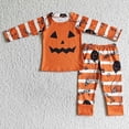 thumbnail image 1 of Ropa de dormir de Halloween para niños, conjunto de camisa de manga larga, pantalones, pijamas para niños pequeños, ropa de noche de calabaza, venta al por mayor, 1 of 2