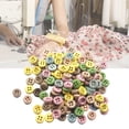thumbnail image 2 of Leadrop 100Pcs Wooden Decorative Buttons Solid Color Sewing Clothing Scrapbook DIY Craft, 2 of 11