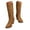Brown, variant on Cowboy Boots for Women Boho Embroidered Suede Wide Calf Western Cowgirl Boots with Side Zipper