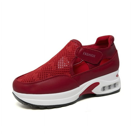

Sexlip New Fashion Hollow Casual Women s Sports Shoes Trendy Slip-On Design with Lightweight Breathable Upper for Comfortable Red 41