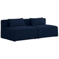 thumbnail image 1 of Meridian Furniture Cube Bleu Marine Canapé Modulaire en Lin Durable, 1 of 3