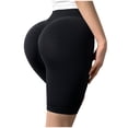 thumbnail image 4 of QLEICOM Womens Athletic Shorts, Plus Size Shorts, Fashion Yoga Leggings Fitness Running Gym Sports Full Knee Length Pants Yoga Shorts, Running Shorts, Comfy Beach Shorts, Cycling Shorts Black S, 4 of 5