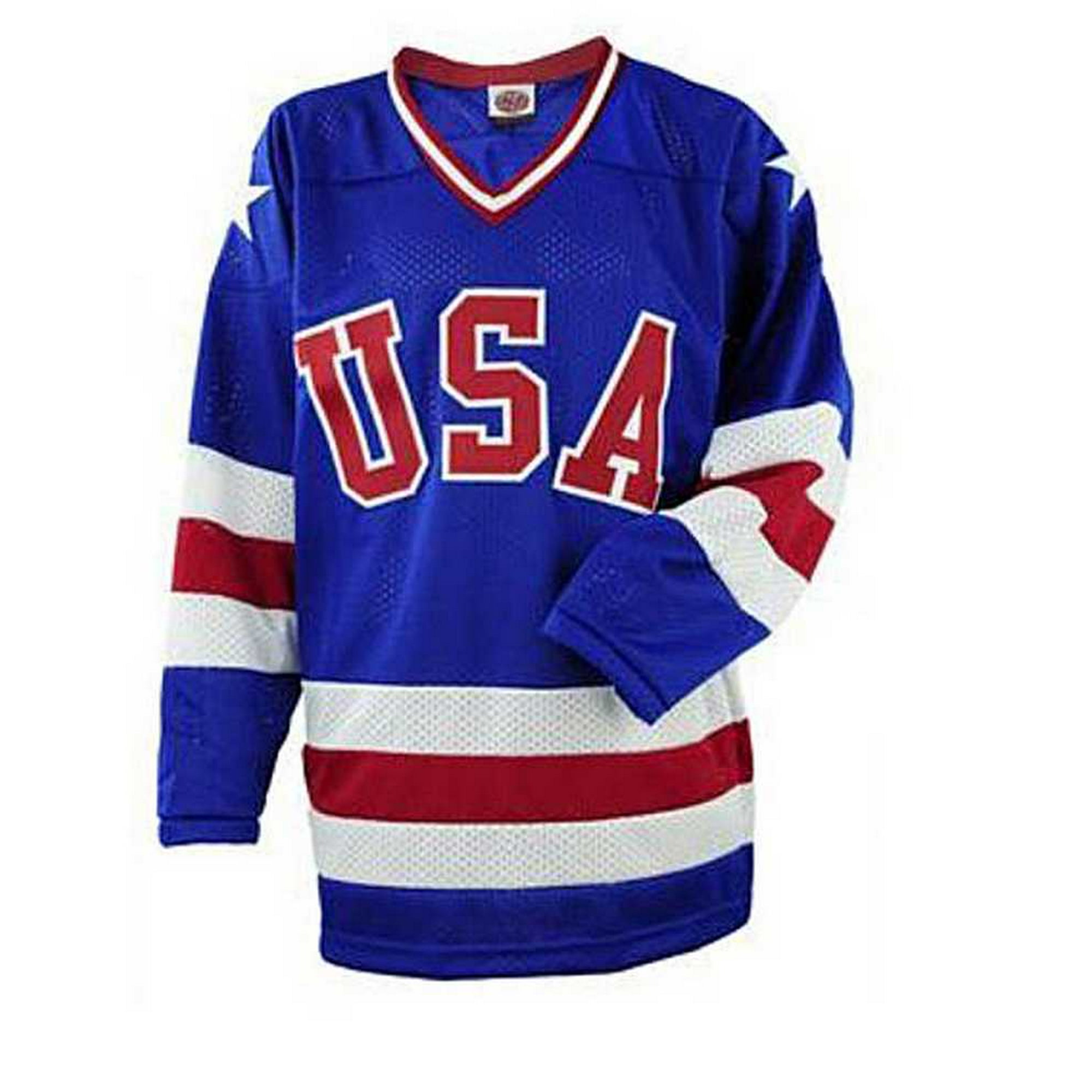 USA Hockey Miracle On Ice Adult Ice Hockey Jersey Away Blue